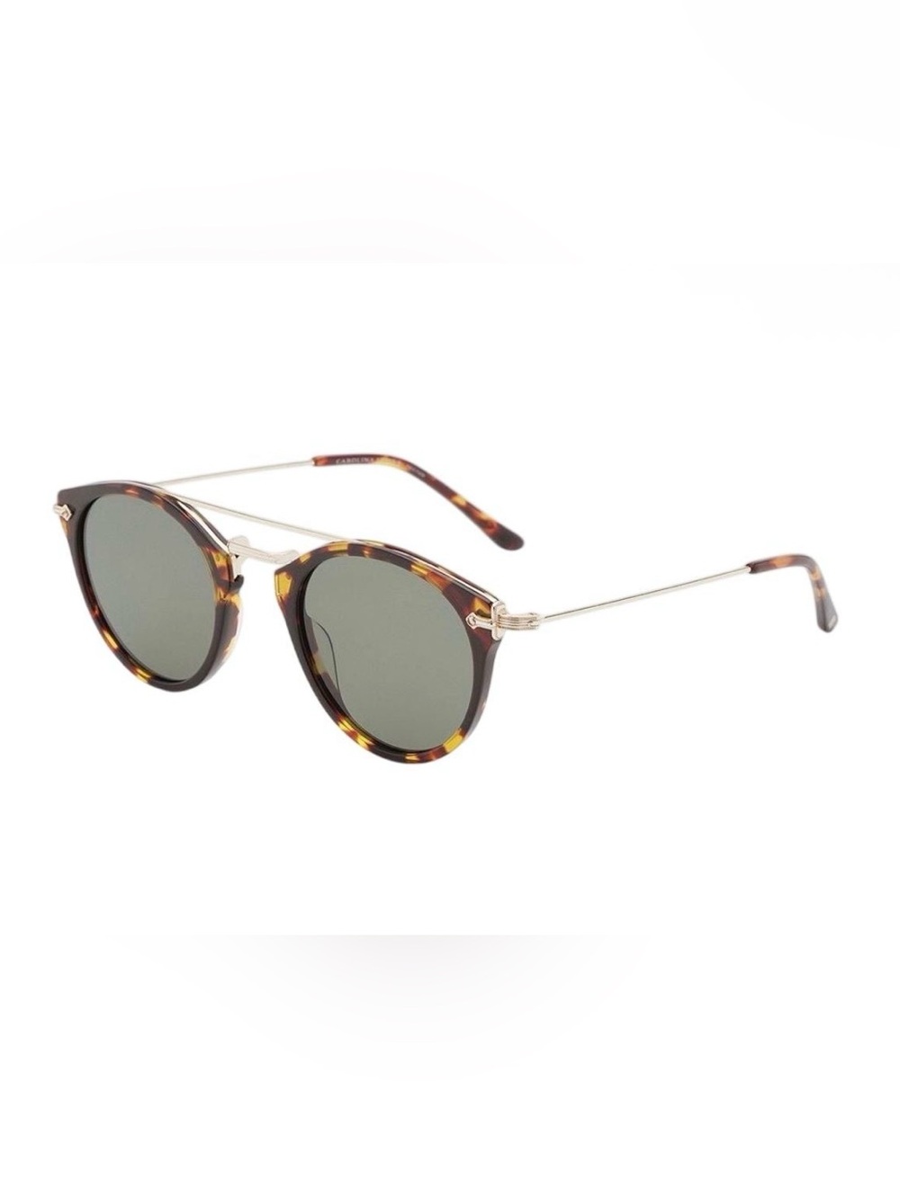 NEW Carolina Lemke Pax Demi Tortoiseshell Gold Accent Aviator Sunglasses CL9039
